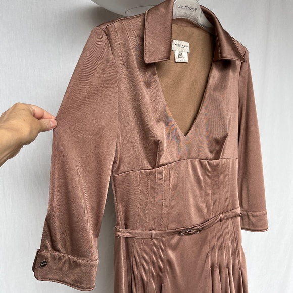 Karen Millen blush (6) fitted shirt-dress, midi-length, like new. - Picture 4 of 16